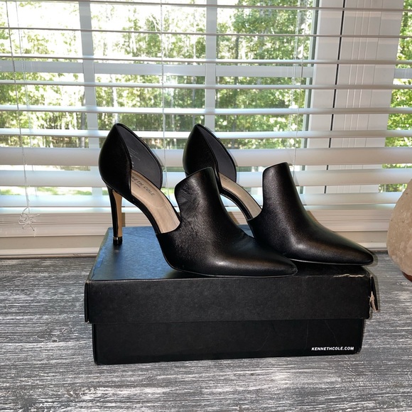 Kenneth Cole Riley 85 DRS pointed toe Loafers black leather pumps size 9. - Picture 2 of 13